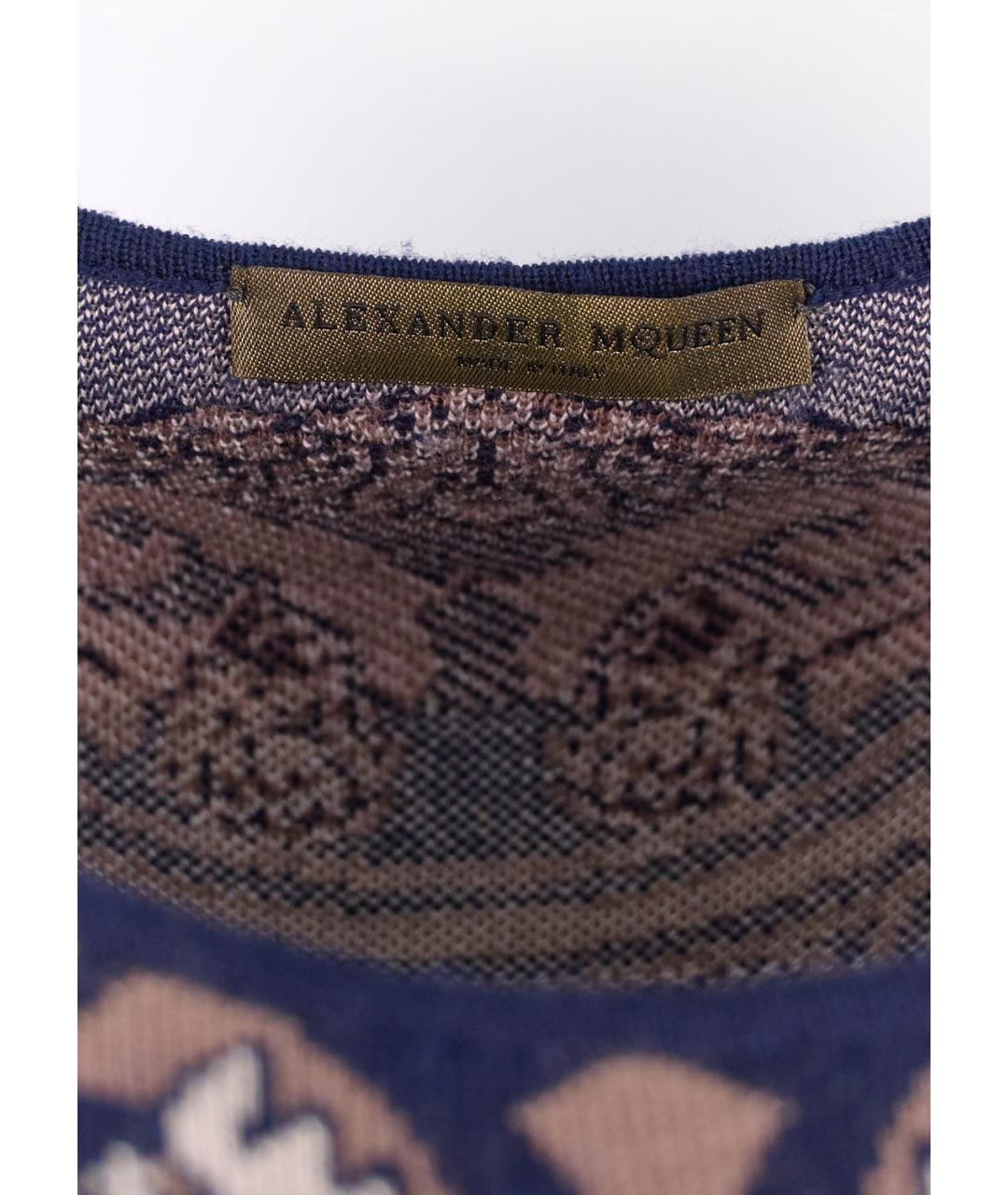 ALEXANDER MCQUEEN Мульти шерстяное повседневное платье, фото 4