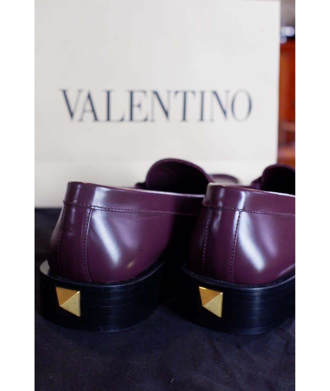 VALENTINO Бордовые лоферы из лакированной кожи, фото 2