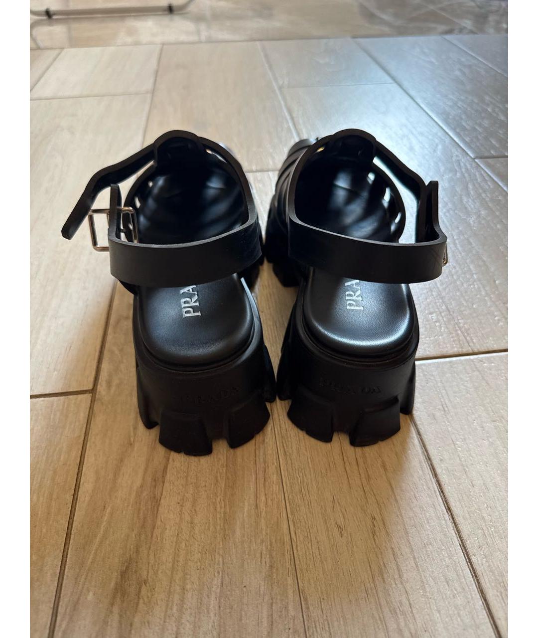 PRADA Черные резиновые босоножки, фото 4