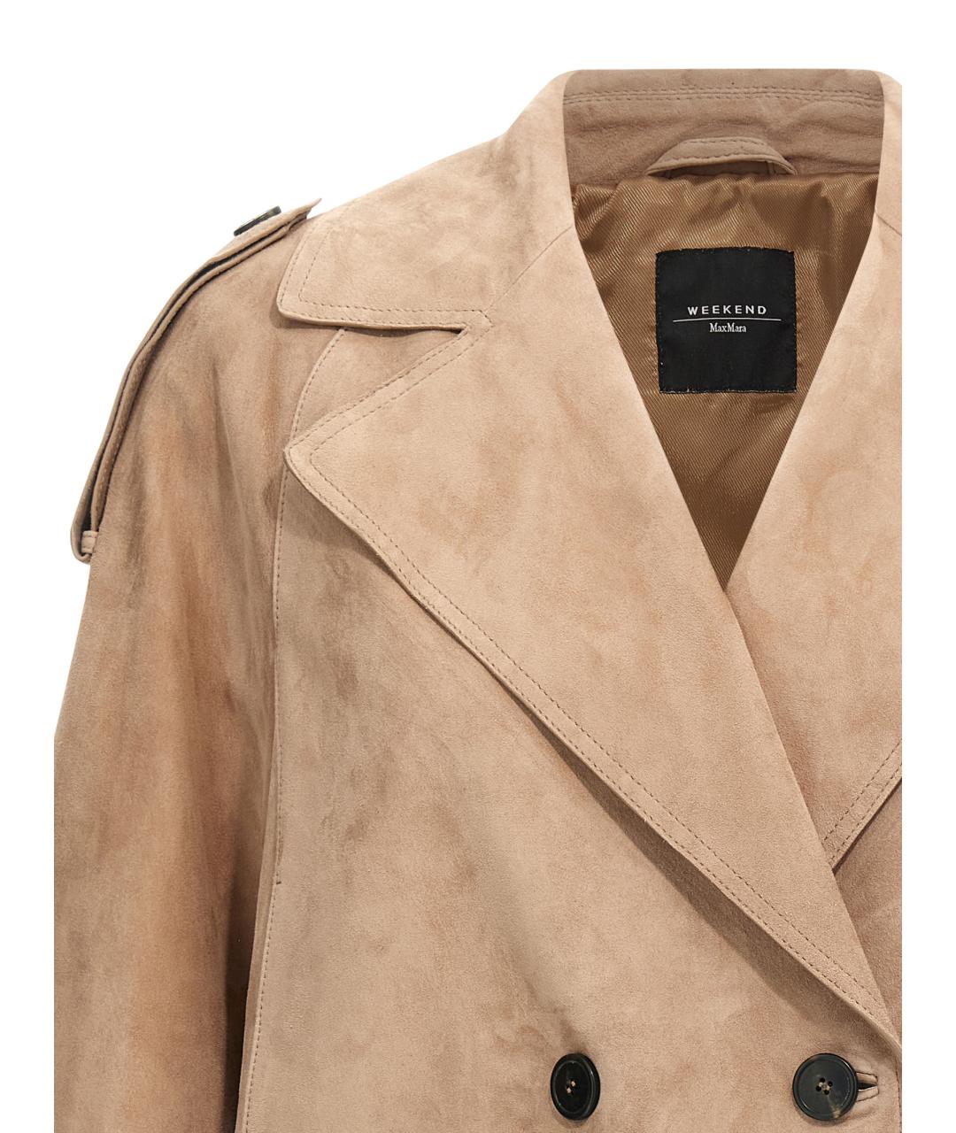WEEKEND MAX MARA Бежевая замшевая куртка, фото 3