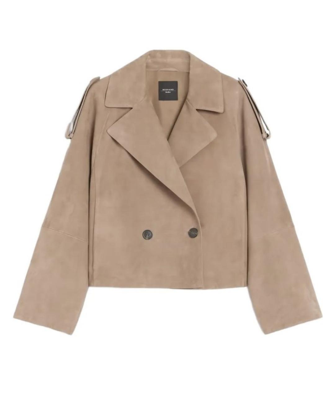 WEEKEND MAX MARA Бежевая замшевая куртка, фото 1