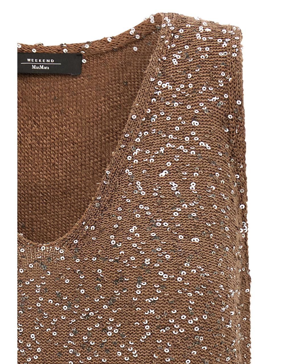 WEEKEND MAX MARA Коричневая майка, фото 3