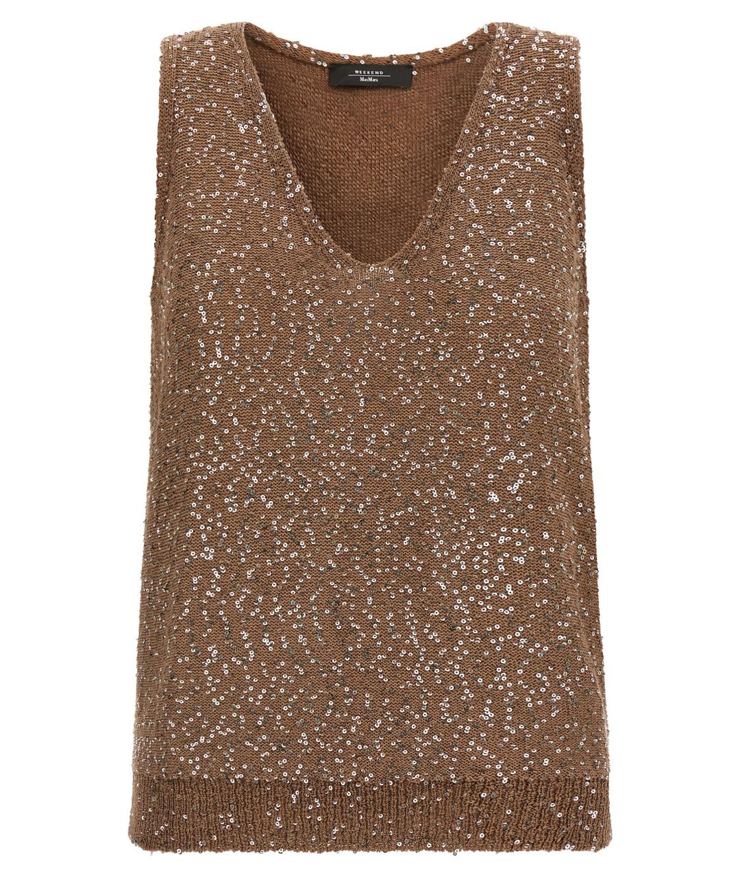 WEEKEND MAX MARA Коричневая майка, фото 1