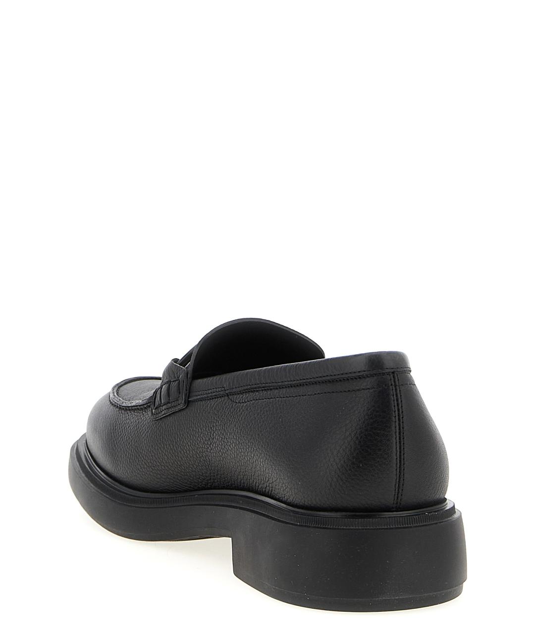 FERRAGAMO Черные кожаные лоферы, фото 3