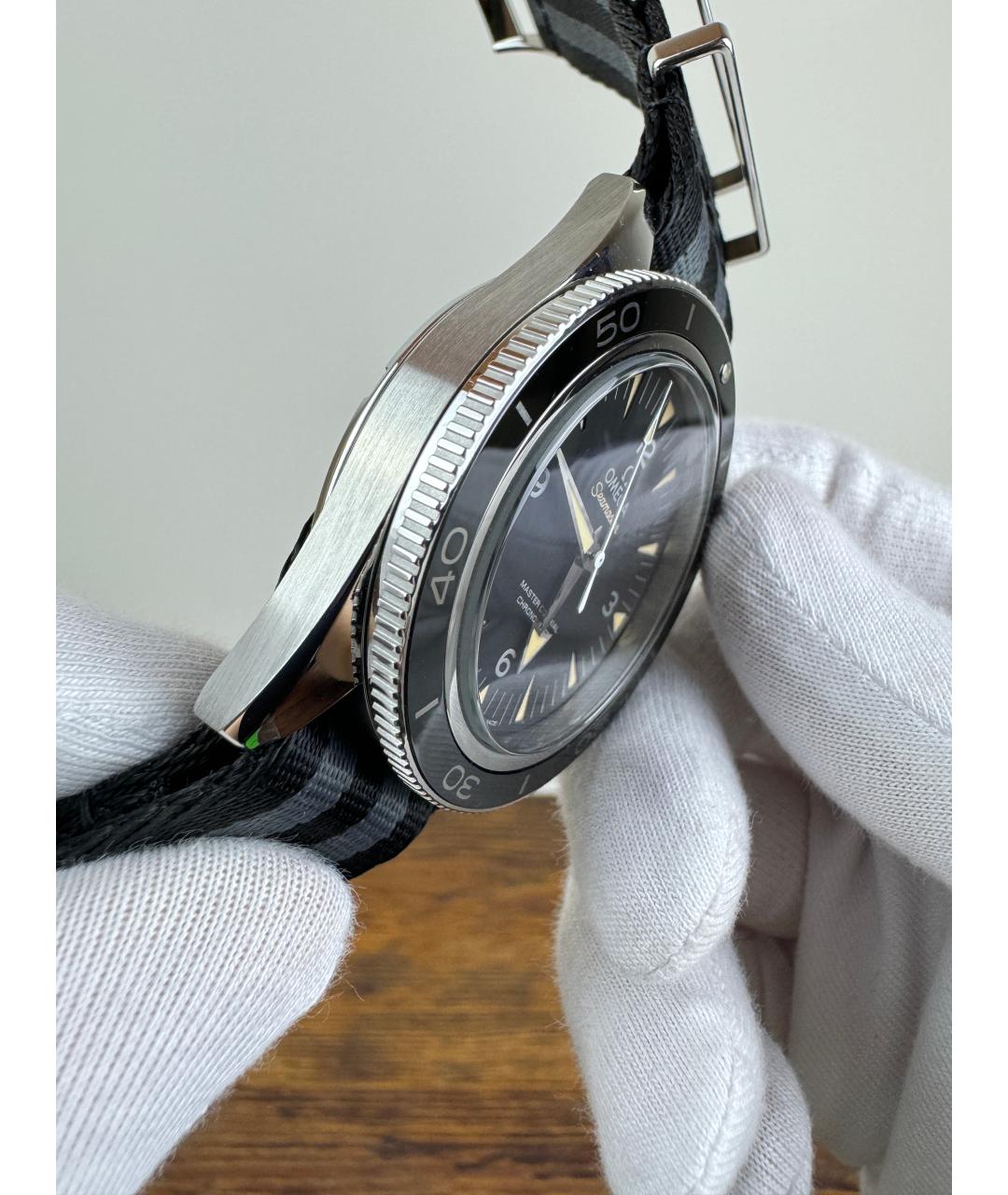 OMEGA Черные часы, фото 4