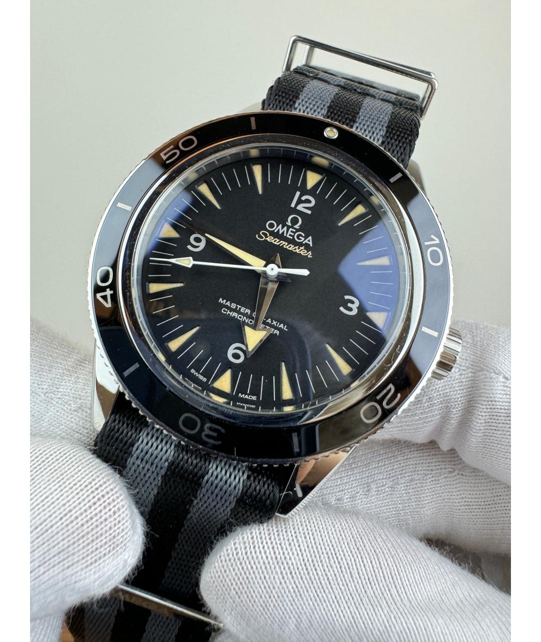 OMEGA Черные часы, фото 3