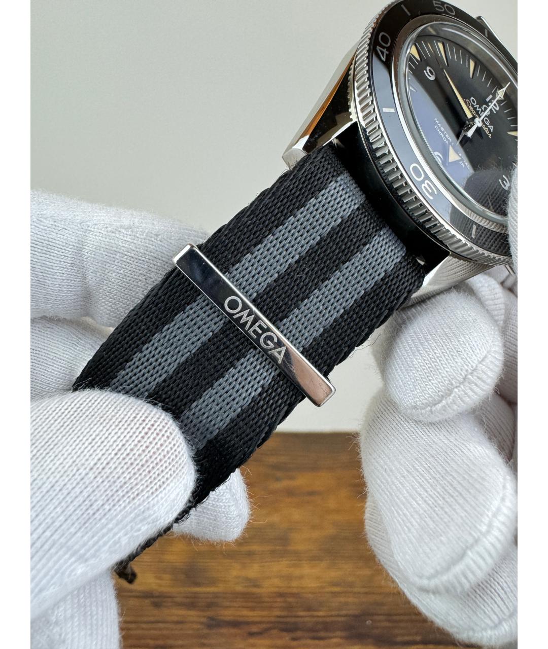 OMEGA Черные часы, фото 5