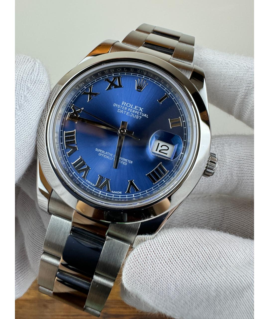 ROLEX Темно-синие часы, фото 4