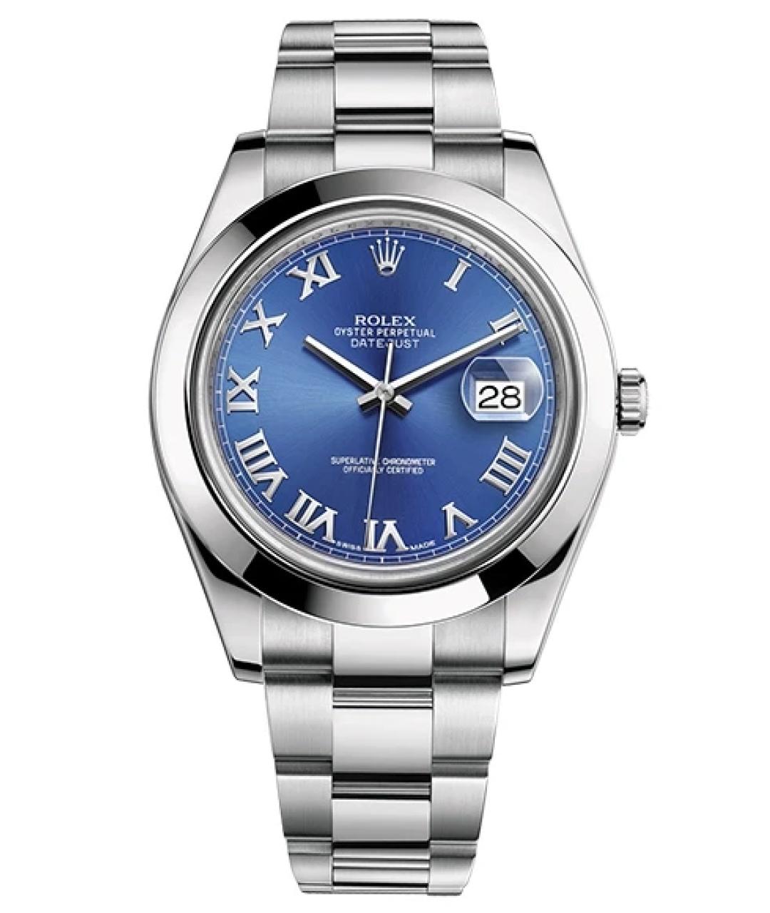 ROLEX Темно-синие часы, фото 10