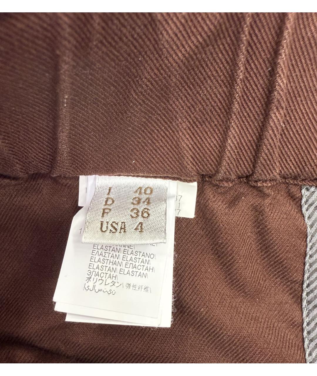 BRUNELLO CUCINELLI Коричневые хлопко-эластановые джинсы слим, фото 4