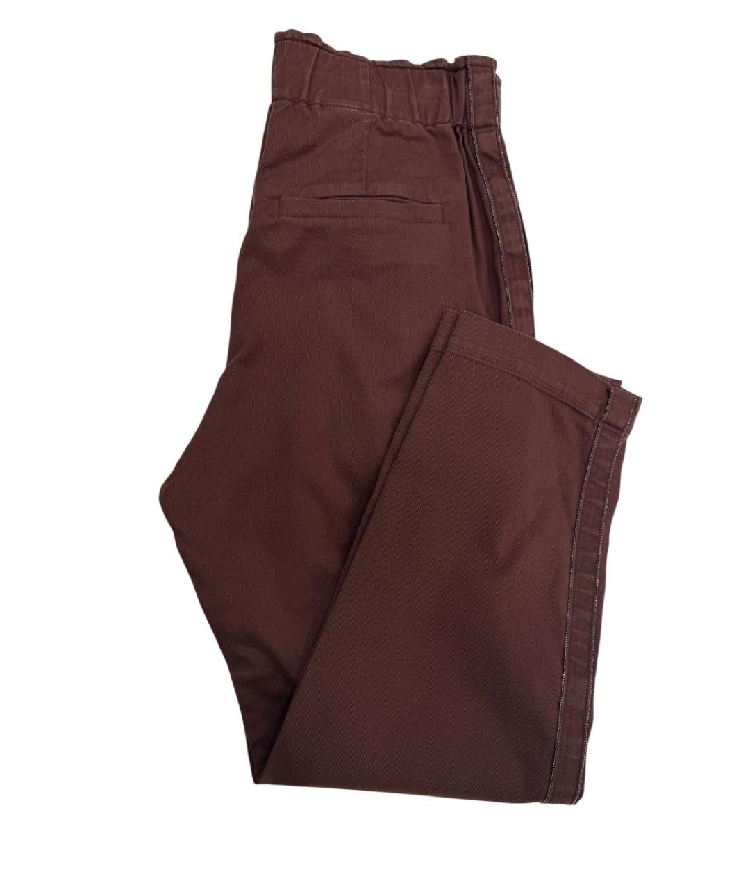 BRUNELLO CUCINELLI Коричневые хлопко-эластановые джинсы слим, фото 8