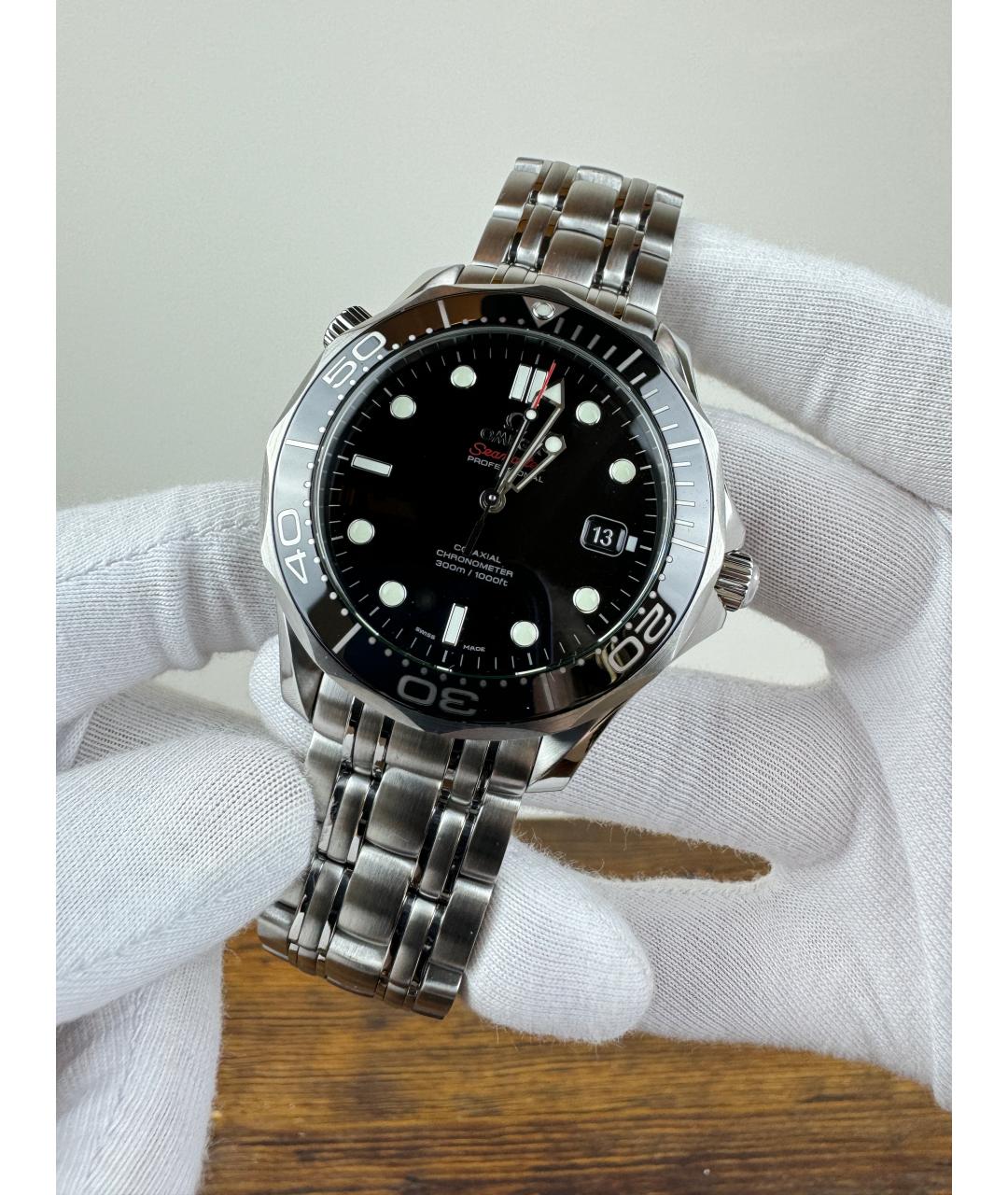 OMEGA Черные часы, фото 3