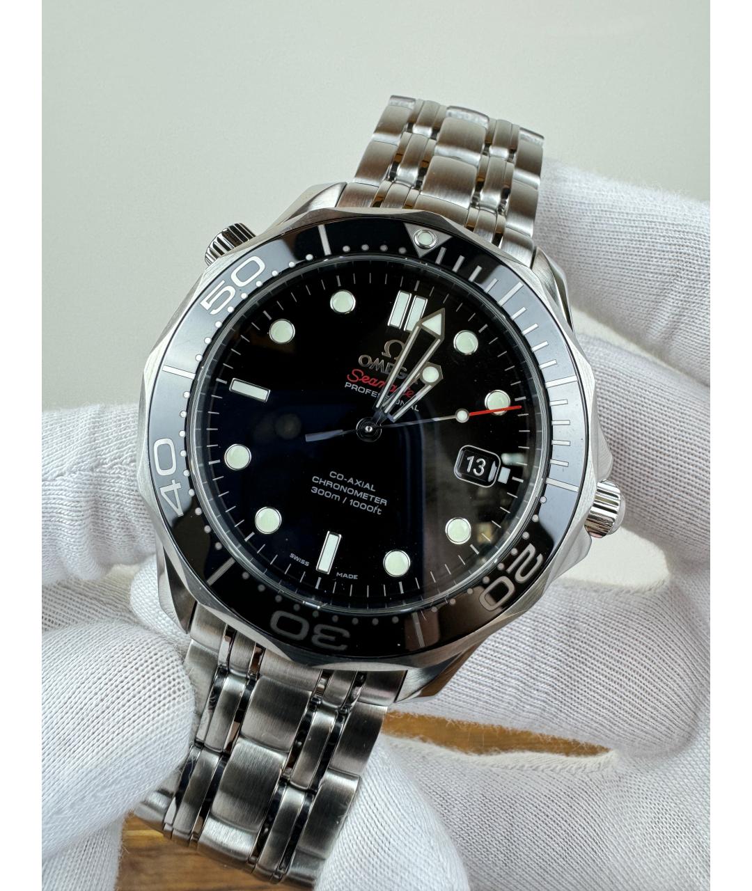 OMEGA Черные часы, фото 4
