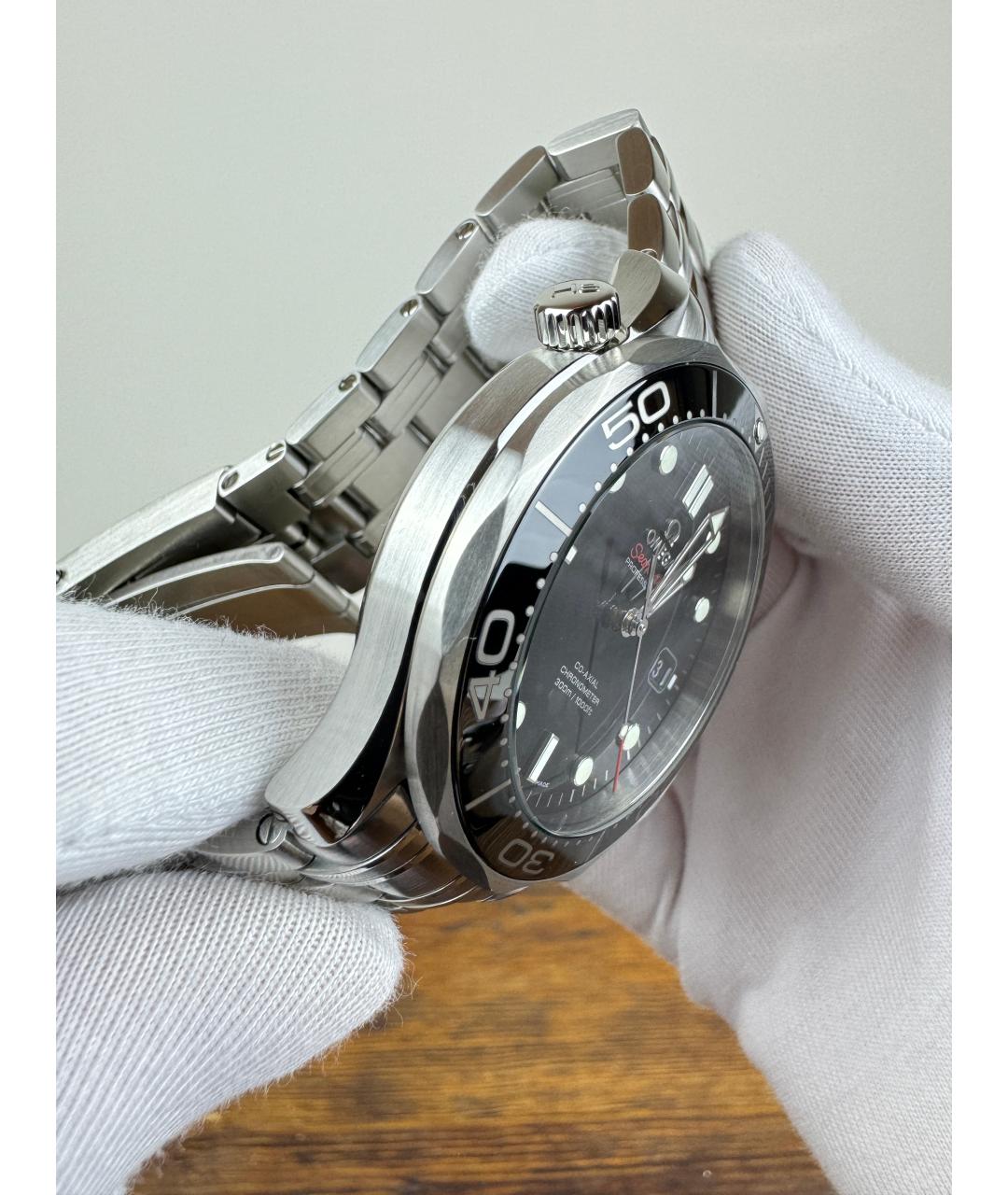 OMEGA Черные часы, фото 6