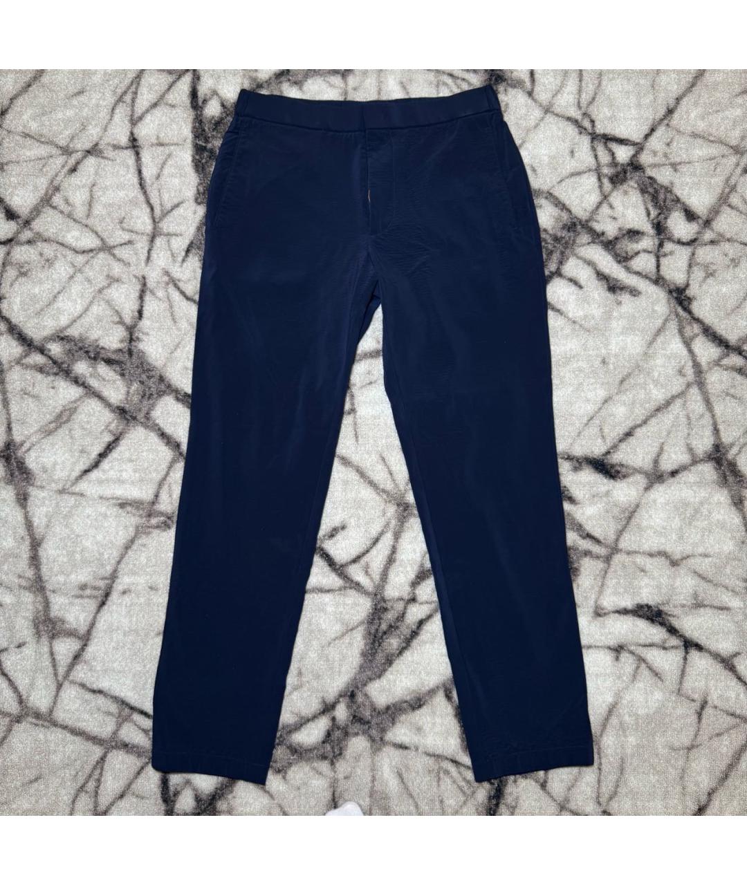 LORO PIANA Темно-синие полиамидовые повседневные брюки, фото 5