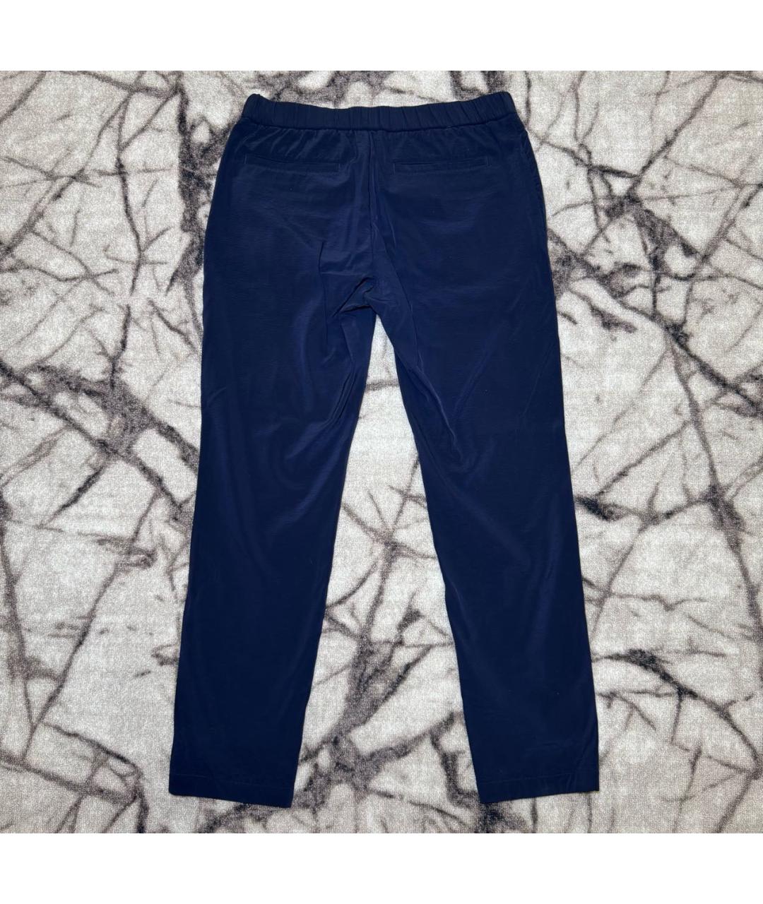 LORO PIANA Темно-синие полиамидовые повседневные брюки, фото 2