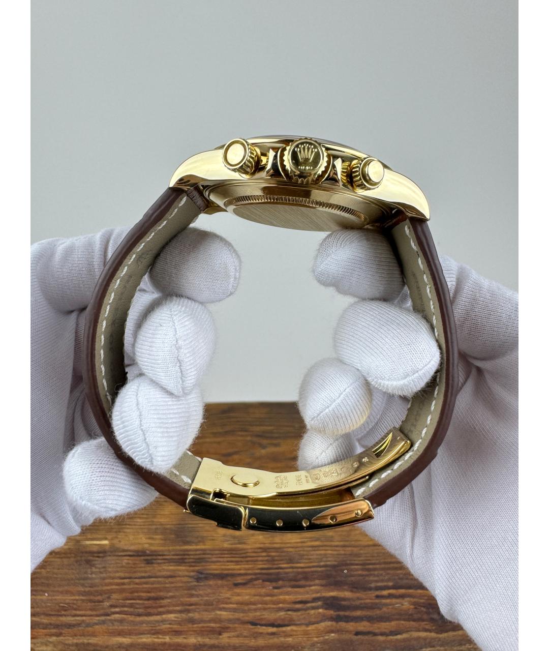 ROLEX Белые часы из желтого золота, фото 9