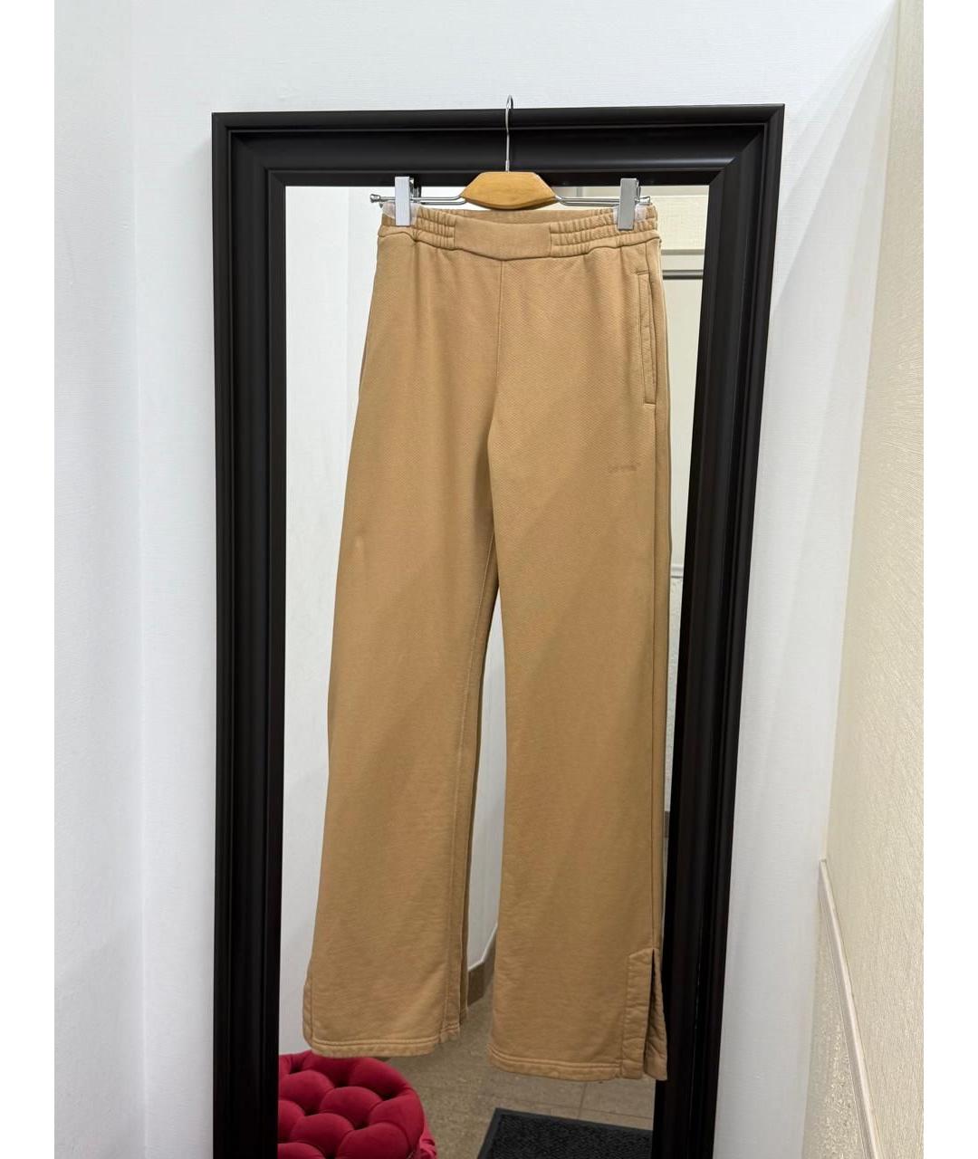 OFF-WHITE Бежевые хлопковые спортивные брюки и шорты, фото 10