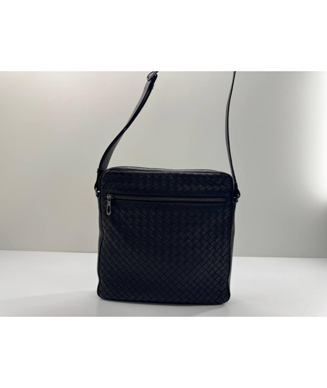 BOTTEGA VENETA Черная кожаная сумка на плечо, фото 10