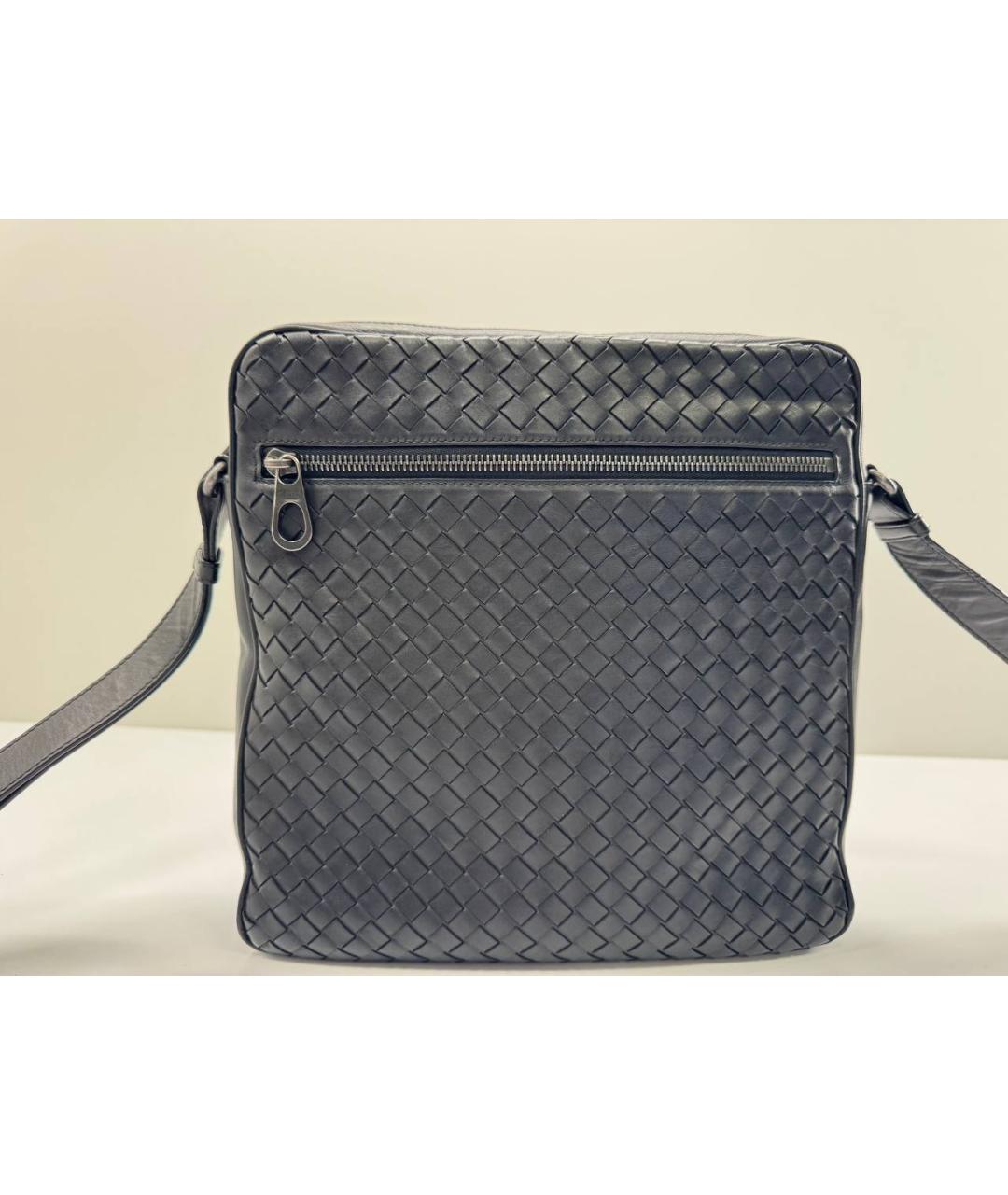BOTTEGA VENETA Черная кожаная сумка на плечо, фото 3