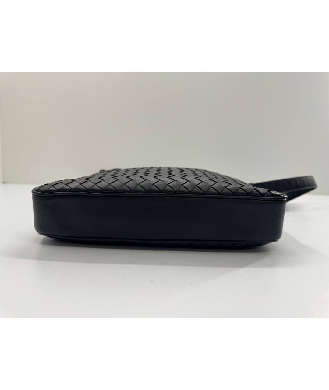 BOTTEGA VENETA Черная кожаная сумка на плечо, фото 8