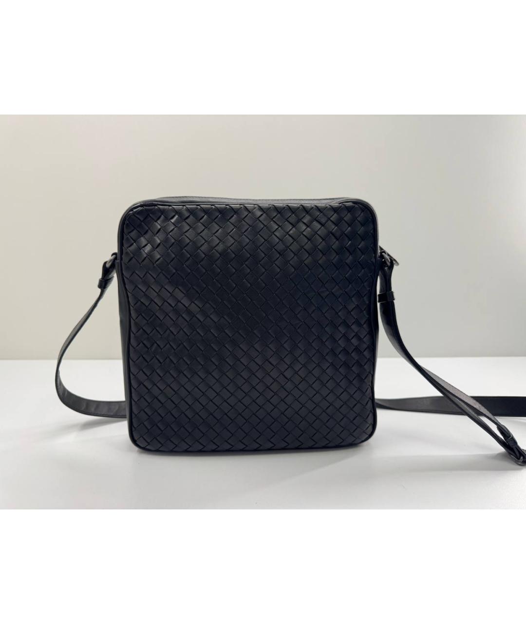 BOTTEGA VENETA Черная кожаная сумка на плечо, фото 7