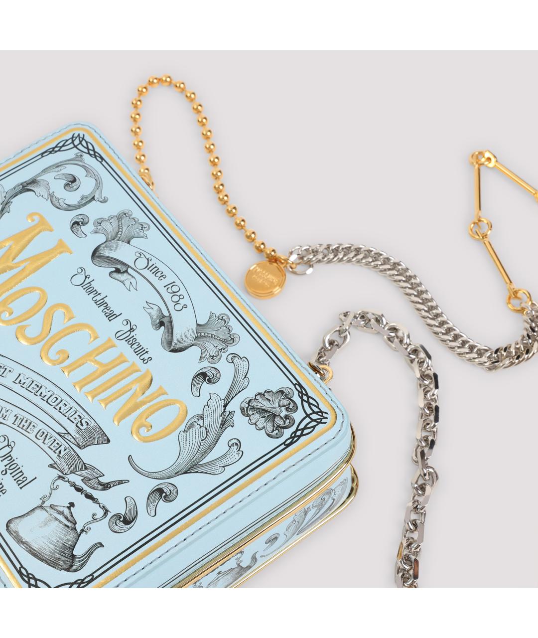 MOSCHINO Голубая сумка через плечо, фото 4