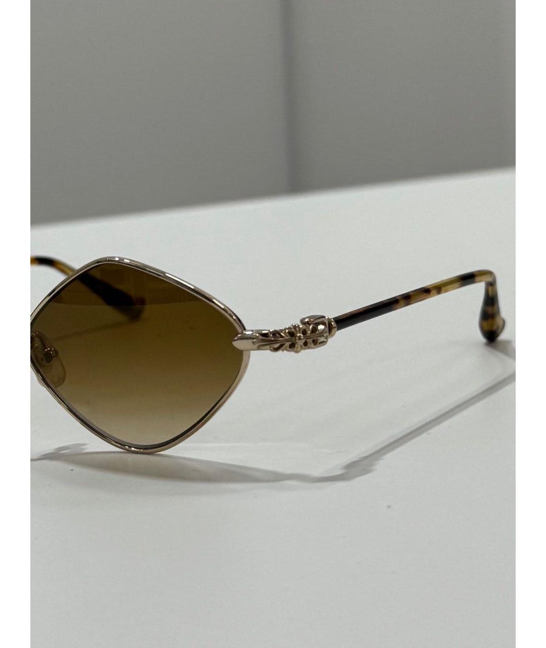 CHROME HEARTS Коричневые металлические солнцезащитные очки, фото 3