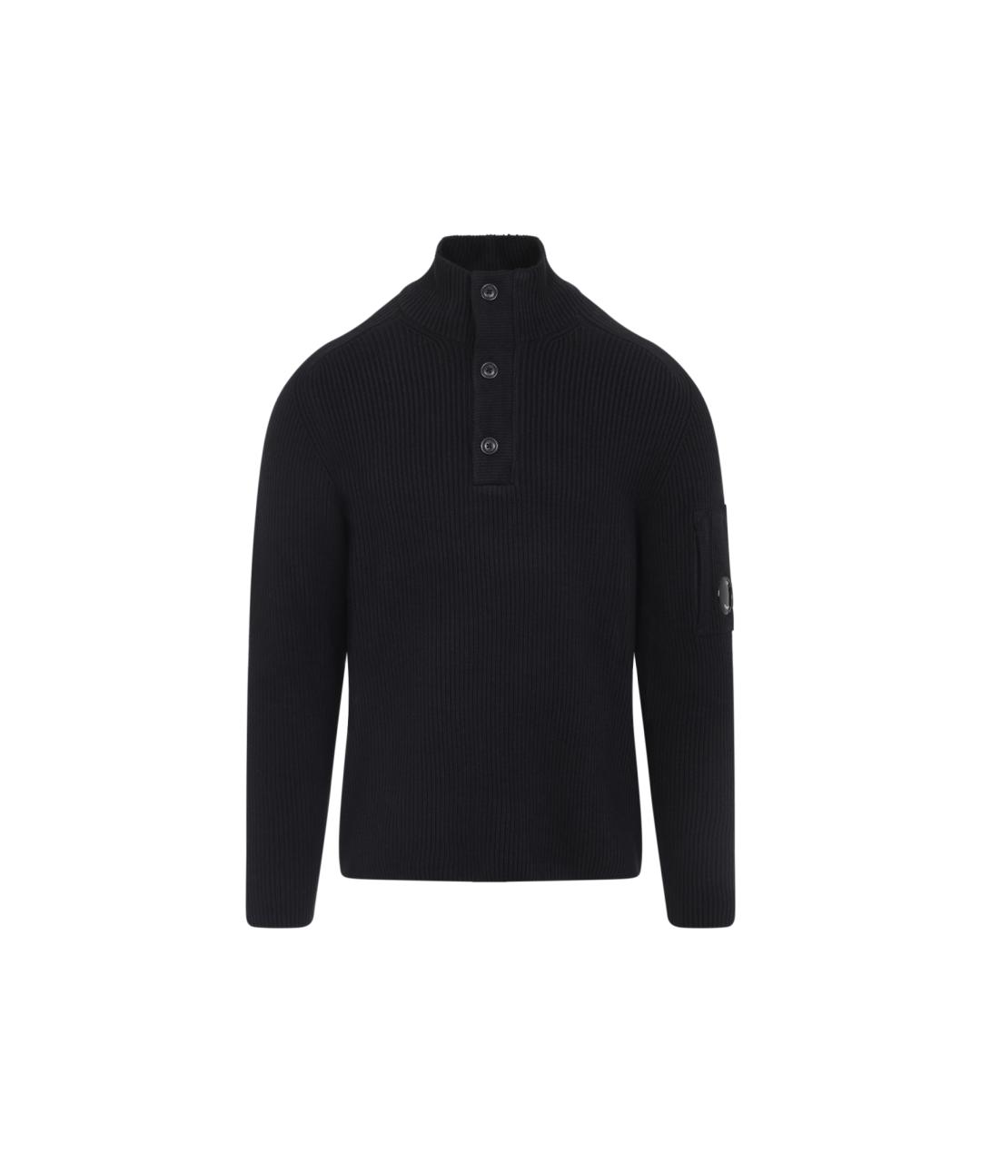 CP COMPANY Черное хлопковое поло с длинным рукавом, фото 1