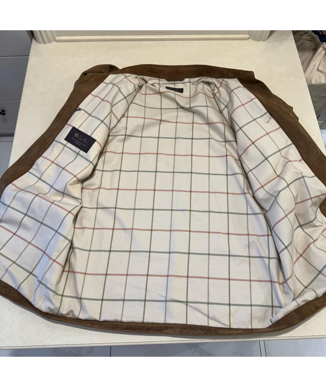 LORO PIANA Коричневая кожаная куртка, фото 3