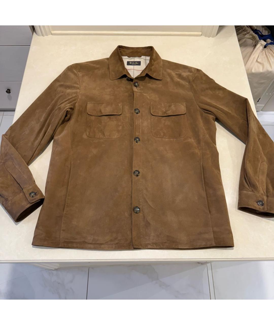 LORO PIANA Коричневая кожаная куртка, фото 9