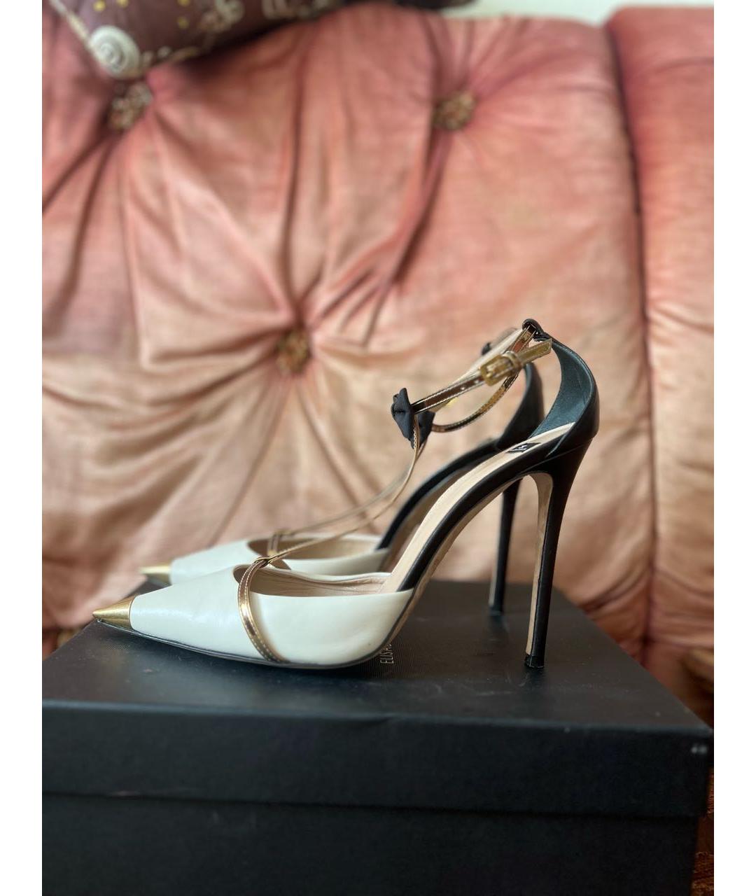 ELISABETTA FRANCHI Белые кожаные туфли, фото 6