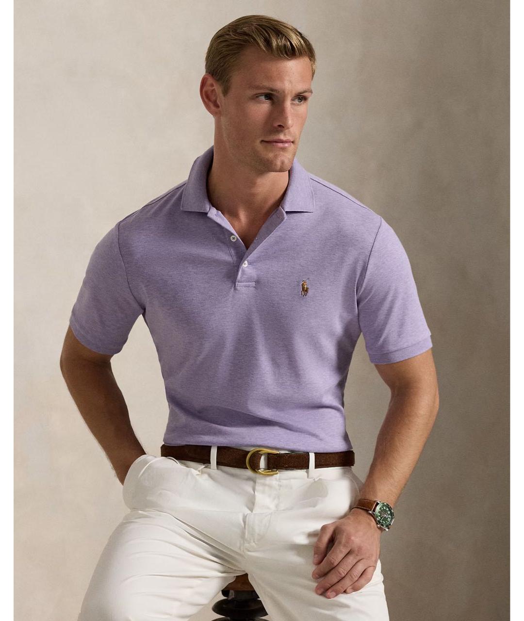 POLO RALPH LAUREN Хлопковое поло с коротким рукавом, фото 2