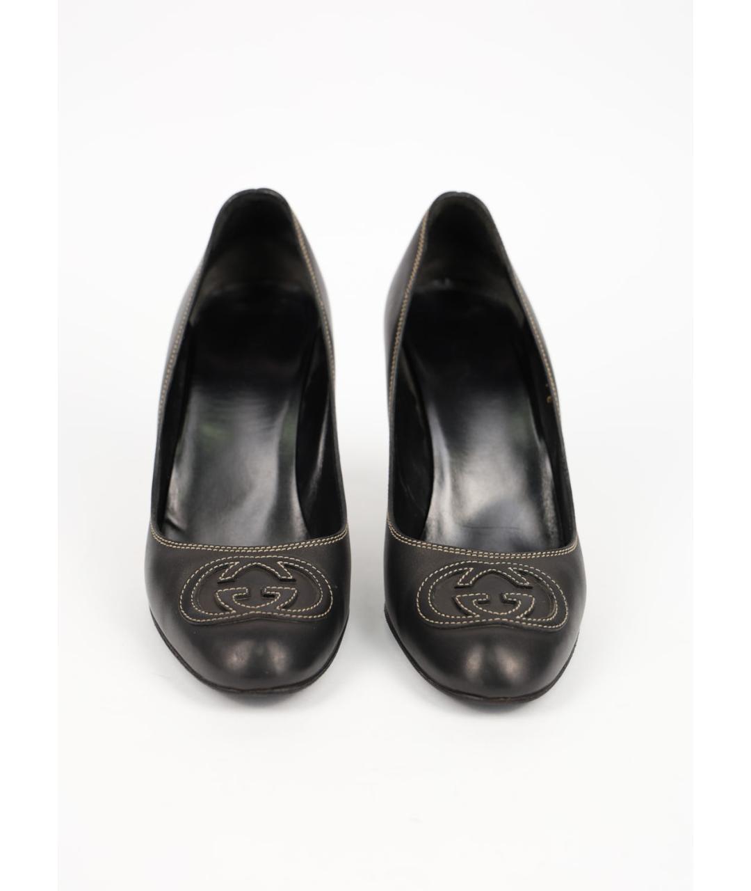 GUCCI Черные кожаные туфли, фото 3