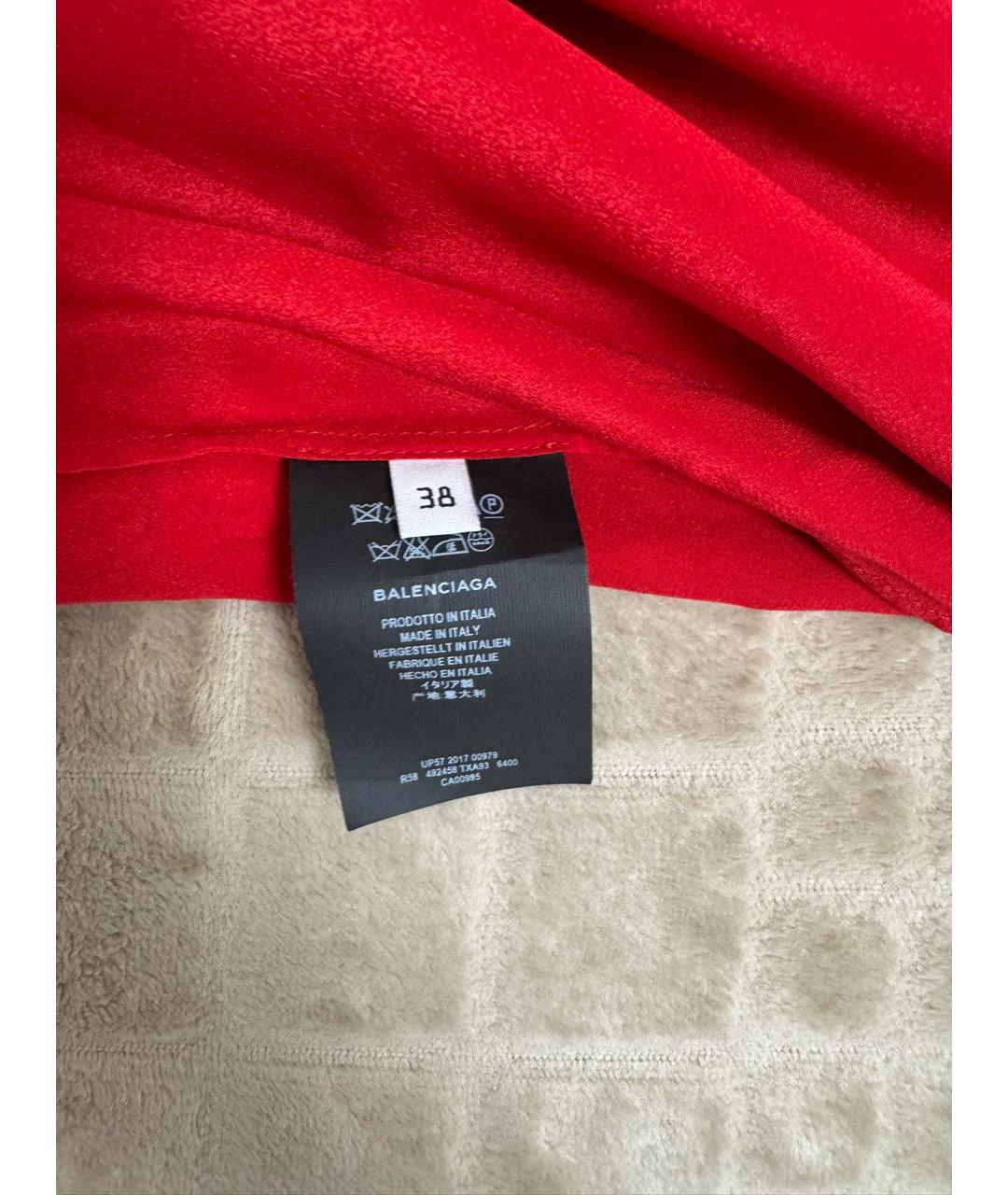 BALENCIAGA Красное шелковое платье, фото 3