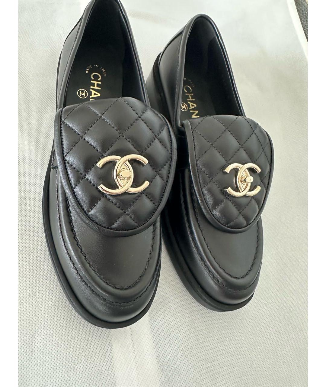 CHANEL Черные кожаные лоферы, фото 6