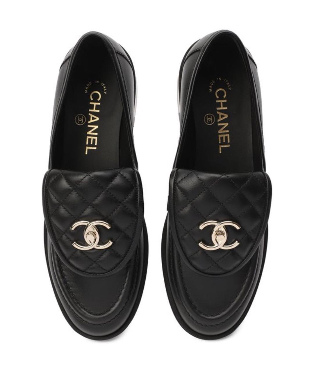 CHANEL Черные кожаные лоферы, фото 2