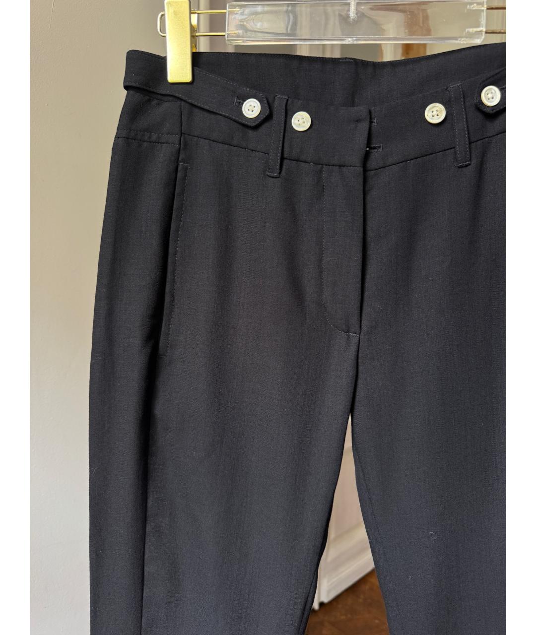 ANN DEMEULEMEESTER Черные шерстяные прямые брюки, фото 4
