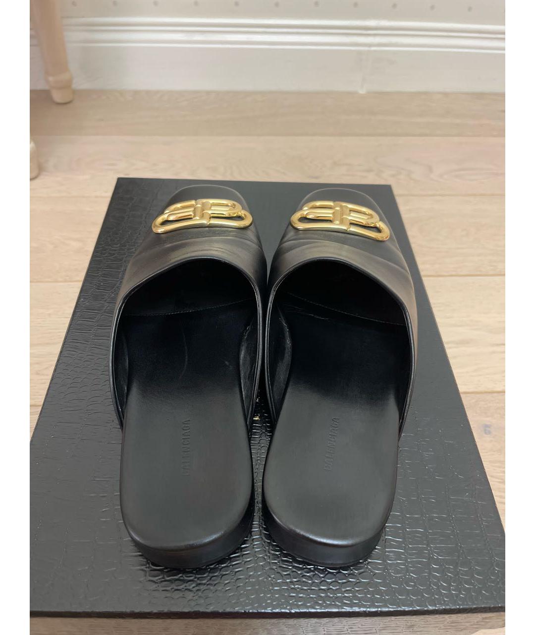 BALENCIAGA Черные кожаные сабо, фото 3