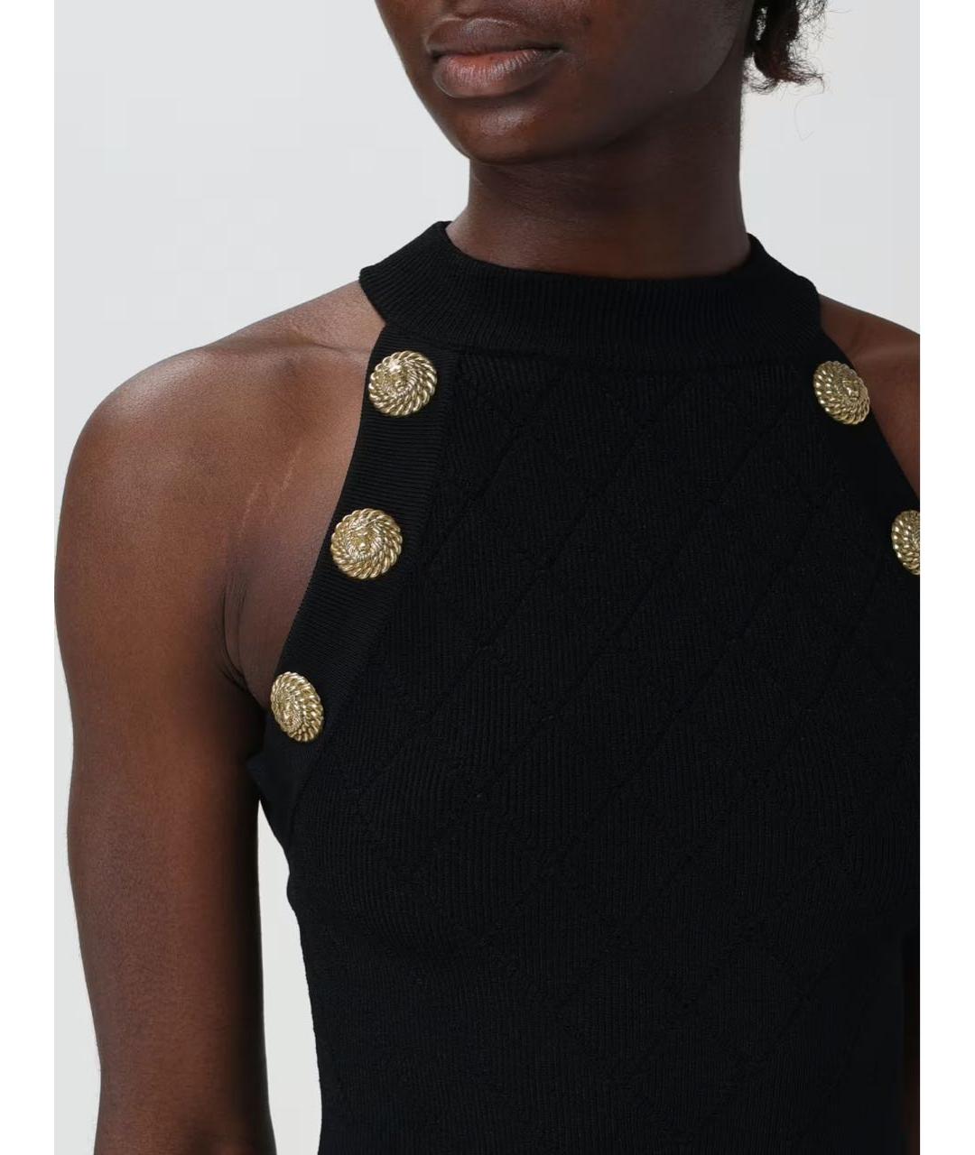 BALMAIN Черная вискозная майка, фото 4