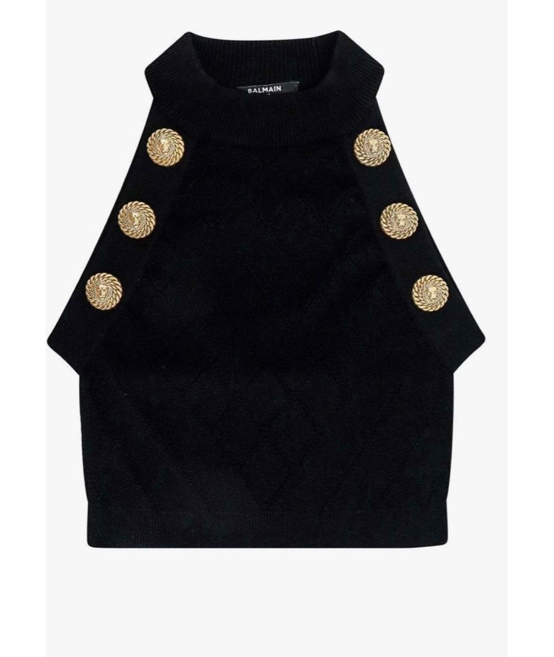 BALMAIN Черная вискозная майка, фото 6