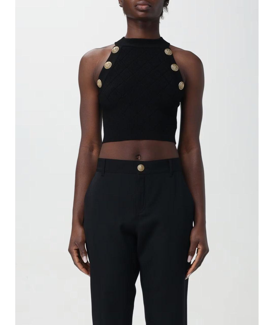 BALMAIN Черная вискозная майка, фото 5