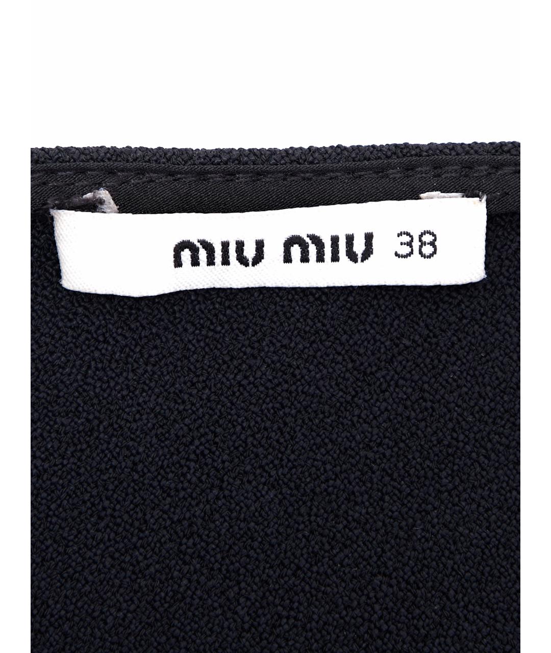 MIU MIU Черная ацетатная юбка миди, фото 5