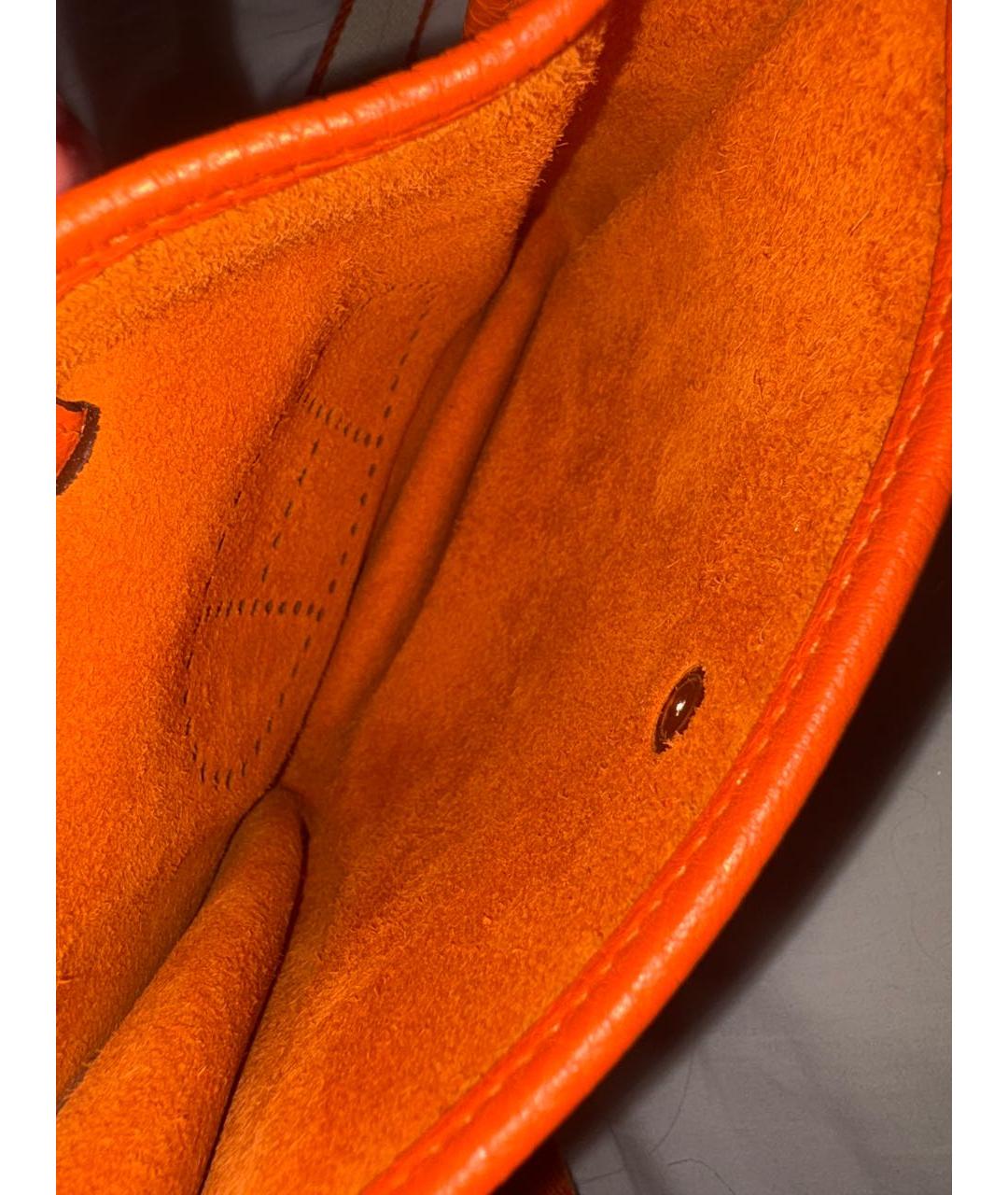 HERMES Оранжевая кожаная сумка через плечо, фото 5
