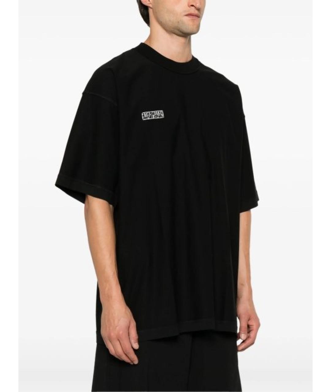 VETEMENTS Черная хлопковая футболка, фото 6