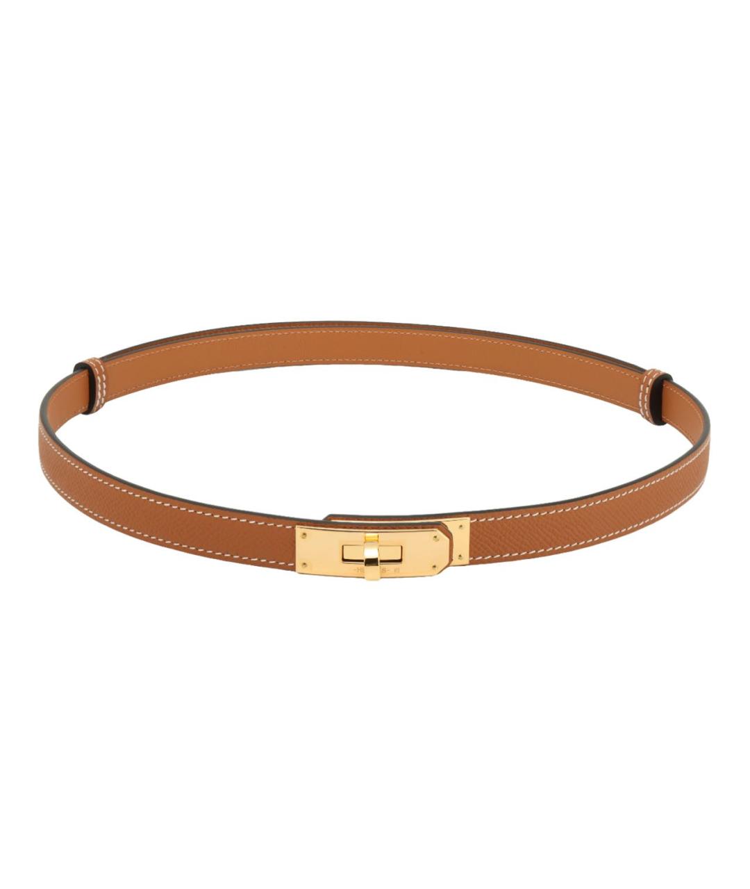 HERMES Оранжевый кожаный ремень, фото 2