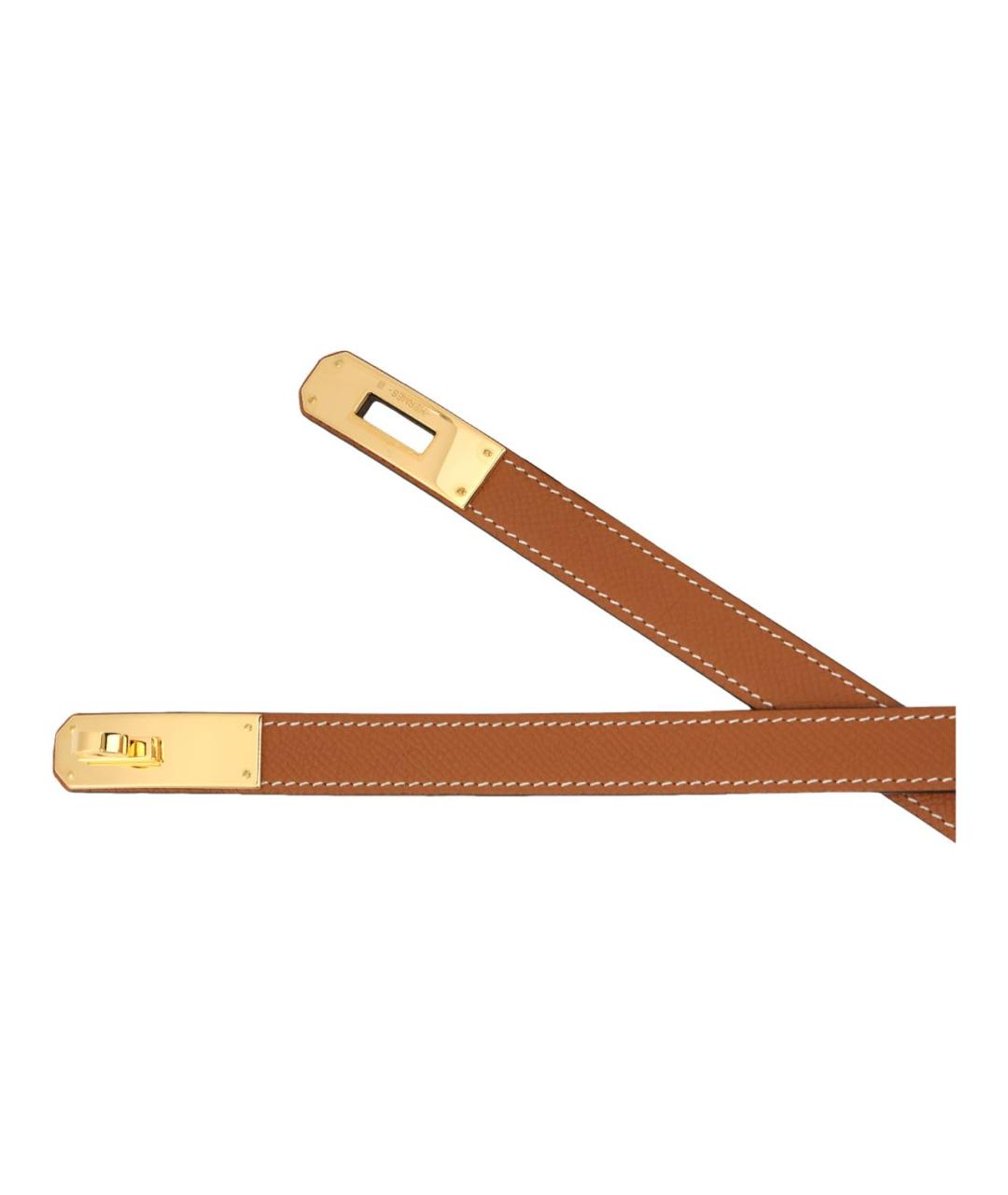 HERMES Оранжевый кожаный ремень, фото 4