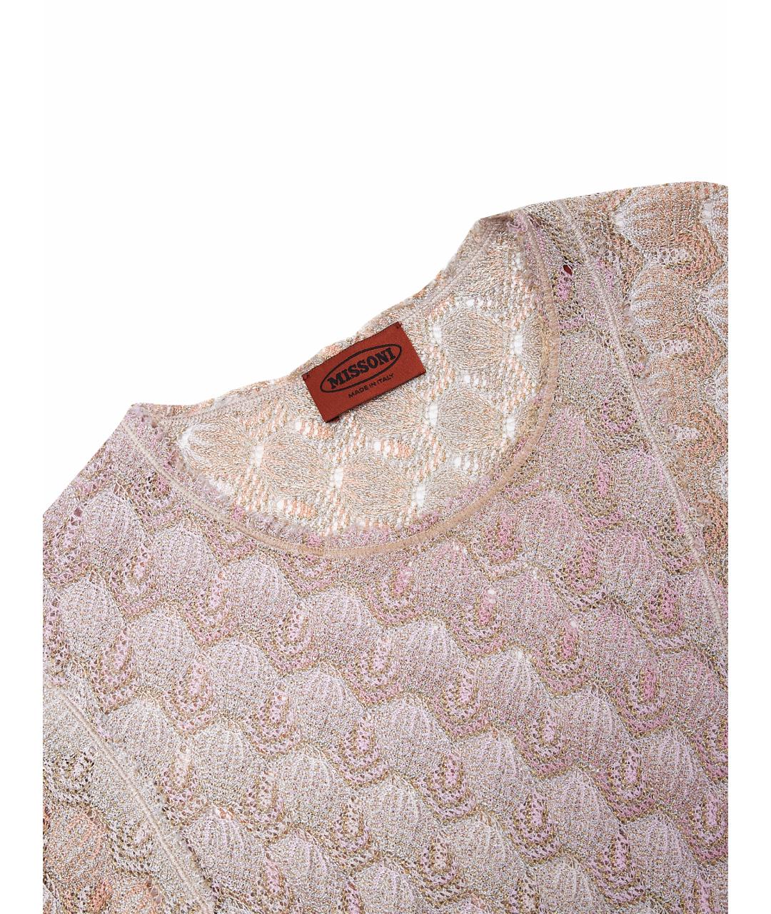 MISSONI Золотое вискозное повседневное платье, фото 4