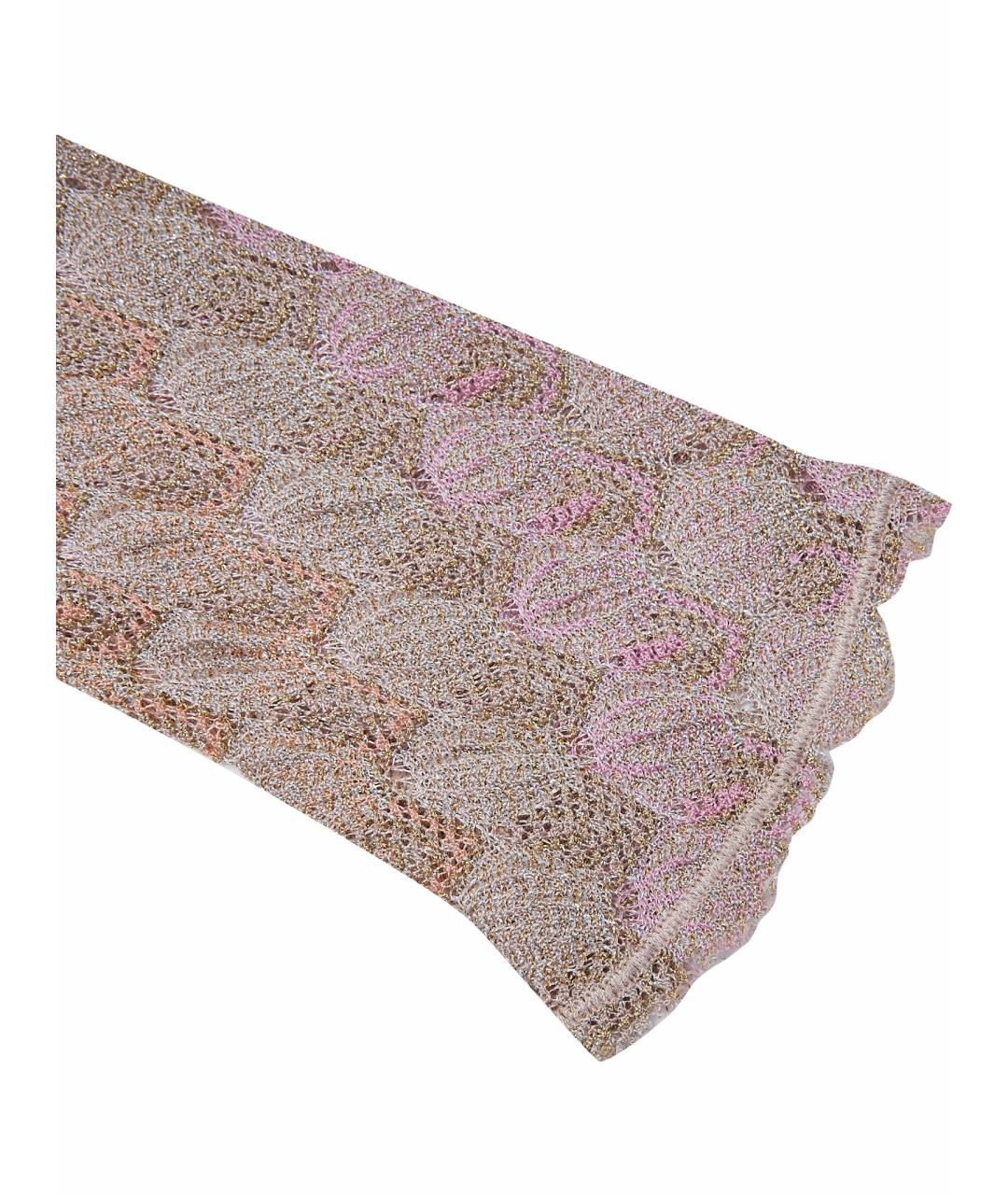 MISSONI Золотое вискозное повседневное платье, фото 5
