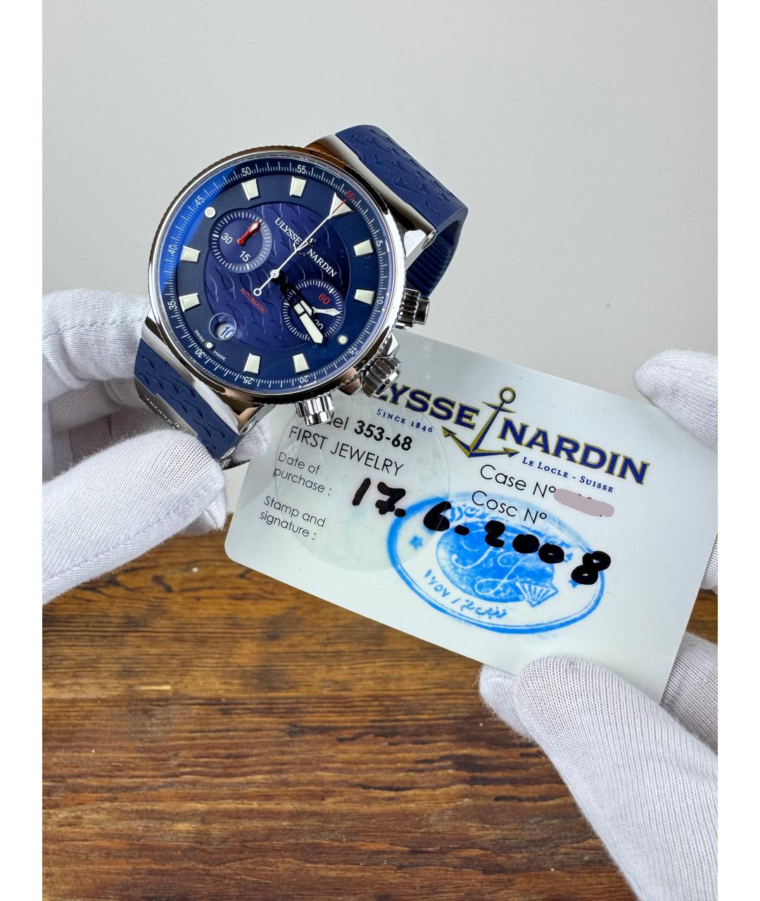 Ulysse Nardin Темно-синие часы, фото 10